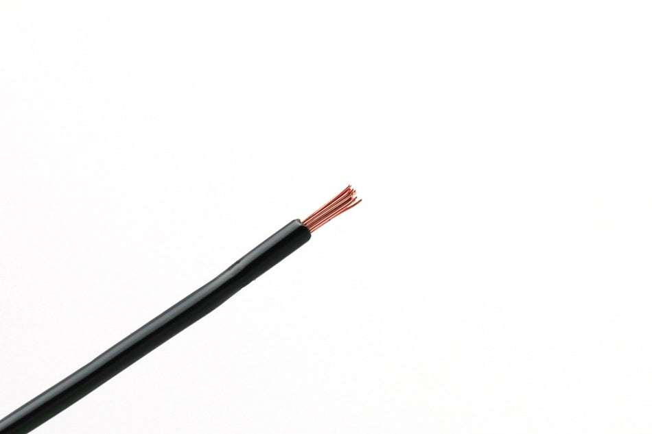 Kabel één aderig 1.0mm² Zwart/Grijs á 100 Meter