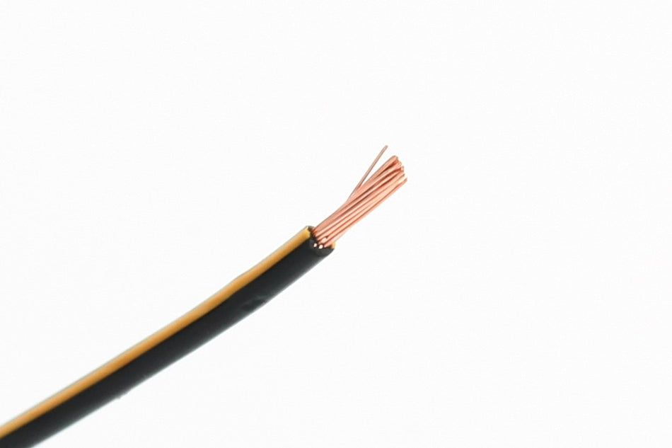Kabel één aderig 1.0mm² Zwart/Oranje á 100 Meter