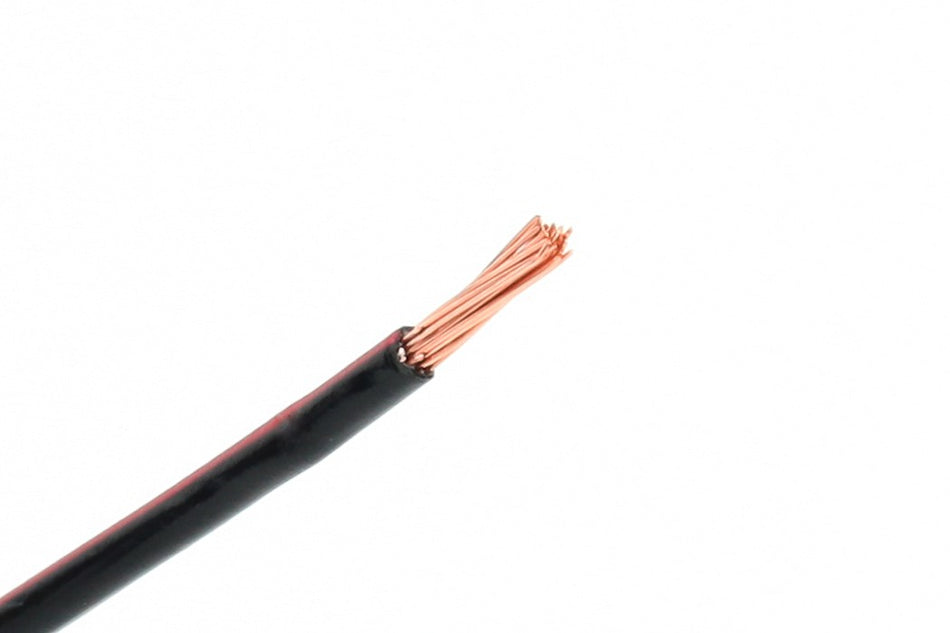 Kabel één aderig 0.5mm² Zwart/Rood á 100 Meter