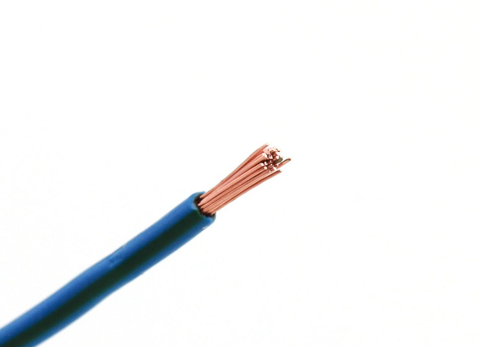 Kabel één aderig 1.0mm² Blauw/Groen á 100 Meter