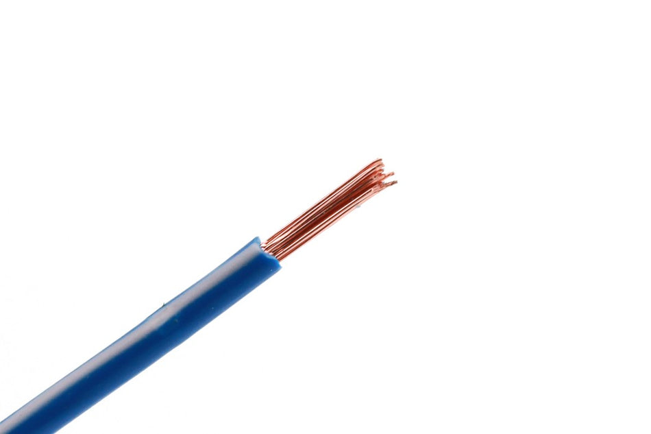 Kabel één aderig 1.0mm² Blauw/Grijs á 100 Meter