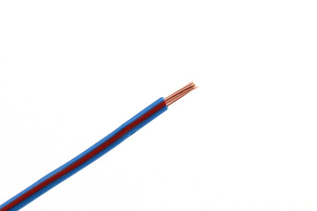 Kabel één aderig 0.75mm² Blauw/Rood á 1 Meter