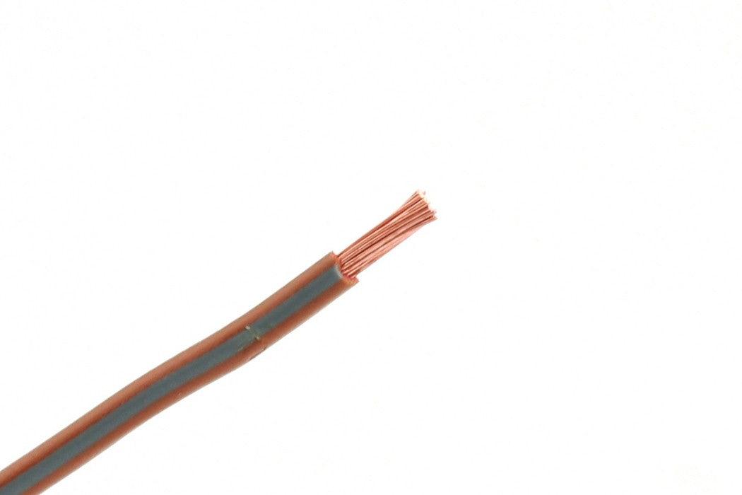Kabel één aderig 1.0mm² Bruin/Grijs á 1 Meter