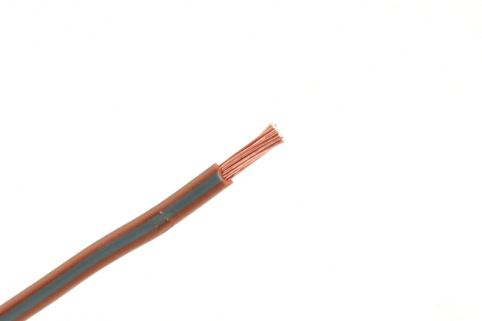 Kabel één aderig 1.0mm² Bruin/Grijs á 1 Meter
