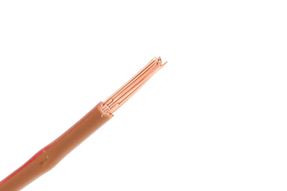 Kabel één aderig 1.0mm² Bruin/Rood á 100 Meter