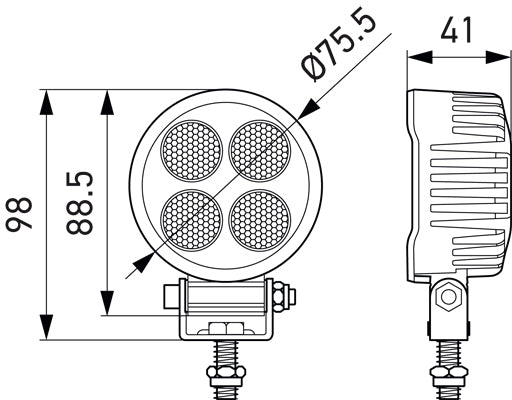 Led Werklamp  TR 1700 Hella ValueFit rond compact 