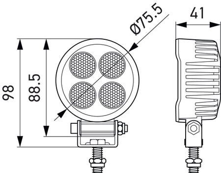 Led Werklamp  TR 1700 Hella ValueFit rond compact 