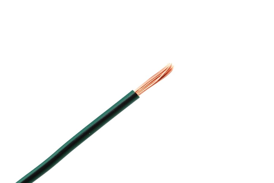 Kabel één aderig 0.75mm² Groen/Zwart á 100 Meter