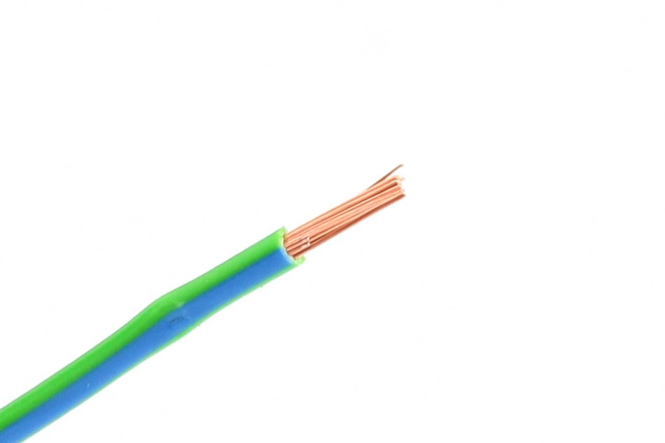 Kabel één aderig 0.75mm² Groen/Blauw á 100 Meter