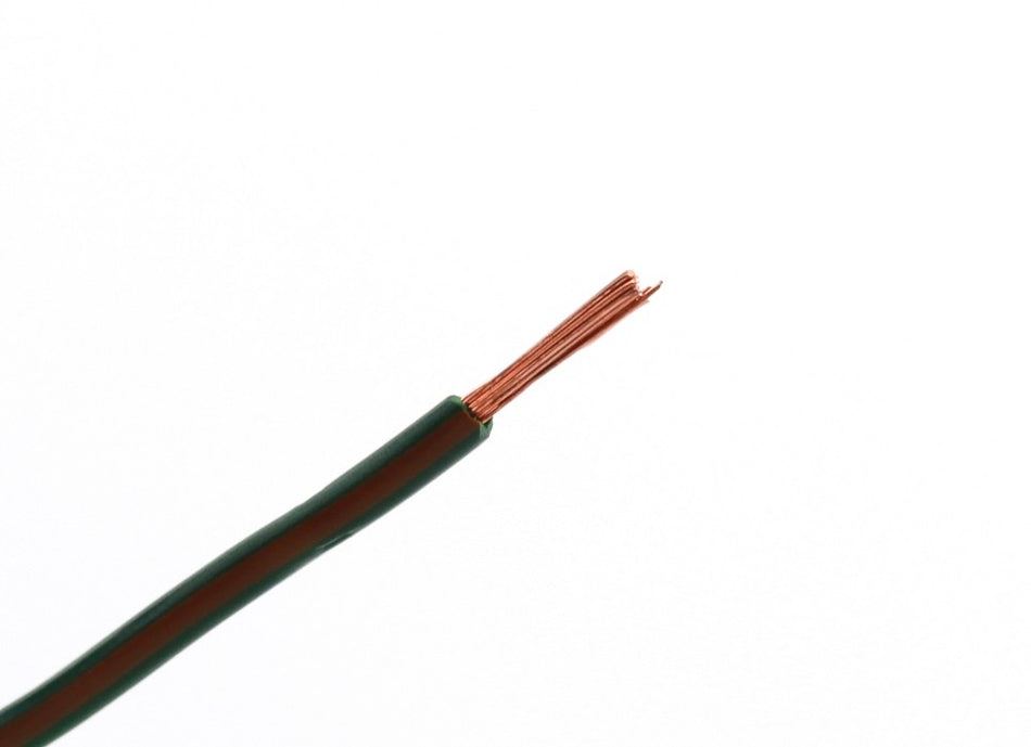 Kabel één aderig 2.0mm² Groen/Bruin á 100 Meter