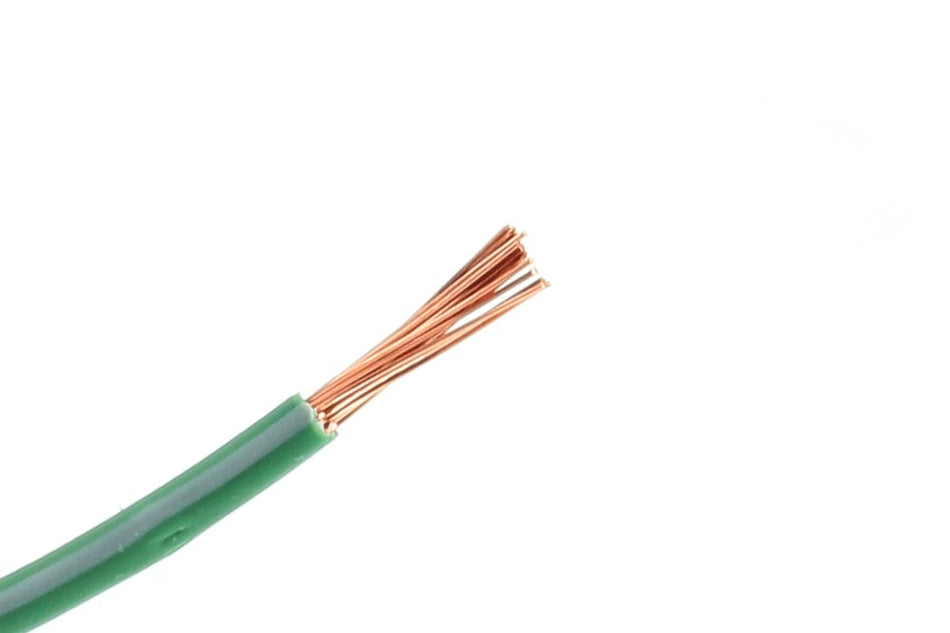 Kabel één aderig 1.0mm² Groen/Grijs á 100 Meter