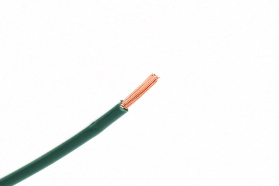 Kabel één aderig 1.0mm² Groen/Wit á 100 Meter