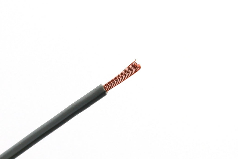 Kabel één aderig 0.75mm² Grijs/Zwart á 100 Meter