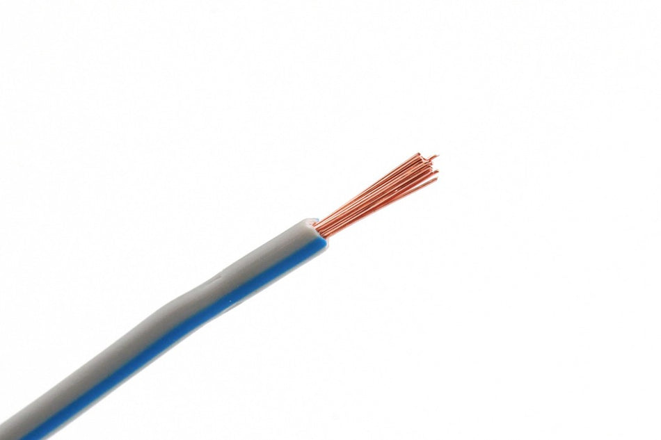 Kabel één aderig 1.0mm² Grijs/Blauw á 100 Meter