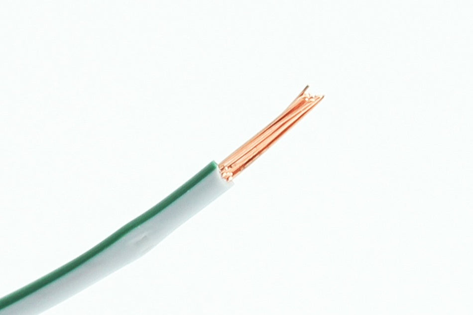 Kabel één aderig 1.0mm² Grijs/Groen á 100 Meter