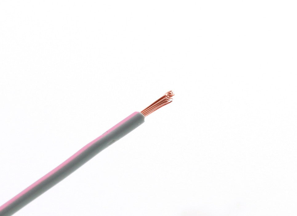 Kabel één aderig 1.0mm² Grijs/Roze á 100 Meter