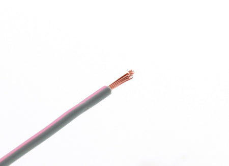 Kabel één aderig 1.0mm² Grijs/Roze á 100 Meter