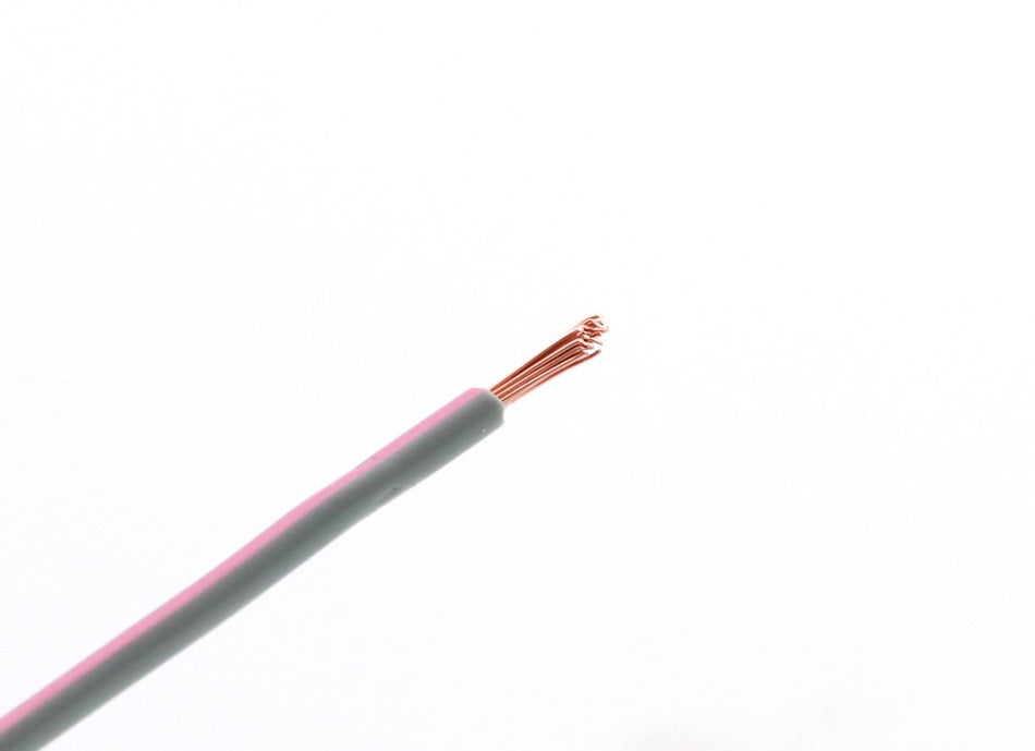 Kabel één aderig 1.0mm² Grijs/Roze á 100 Meter