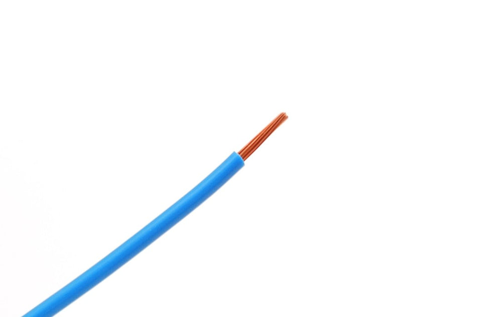 Kabel één aderig 1.0mm² Licht Blauw á 100 Meter
