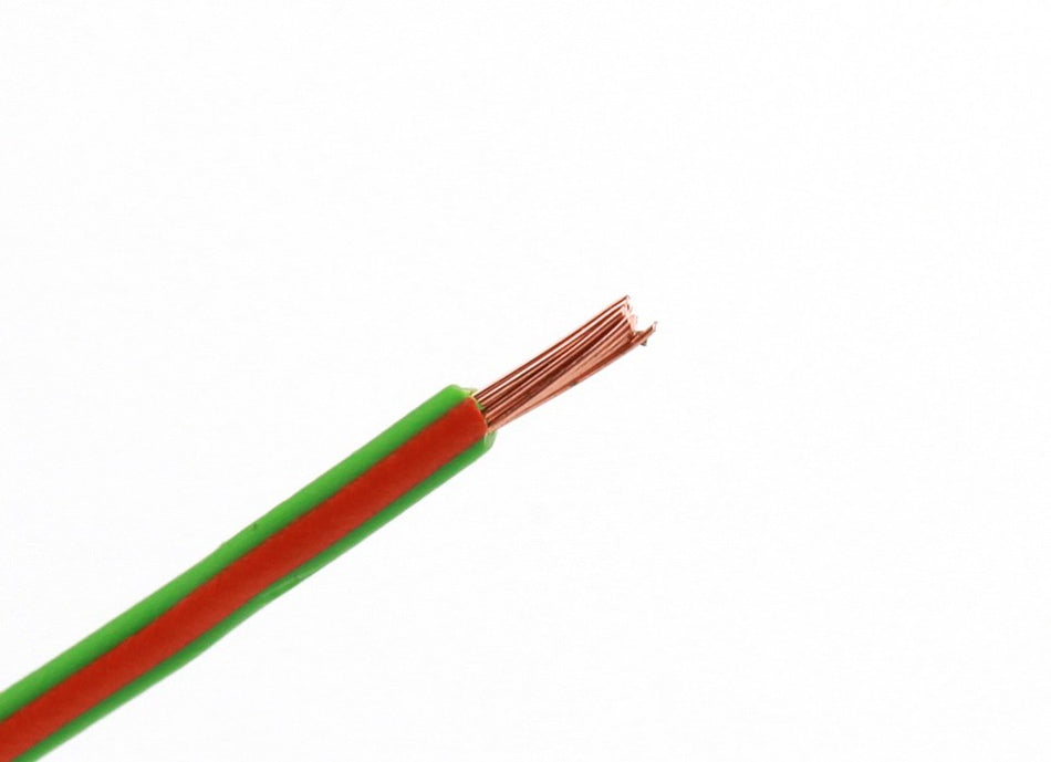 Kabel één aderig 1.0mm² Licht Groen/Oranje á 100 Meter