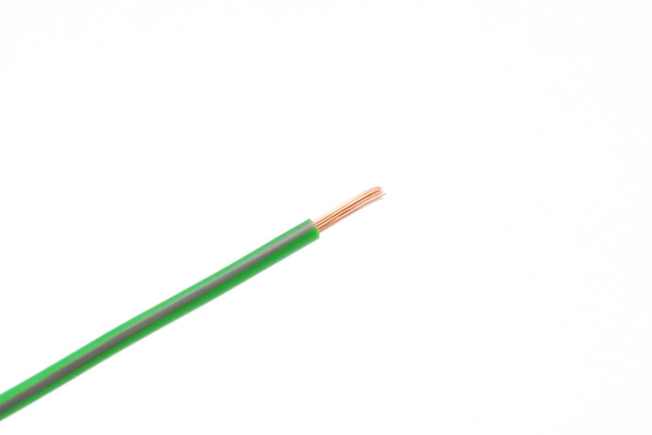 Kabel één aderig 1.0mm² Licht Groen/Paars á 100 Meter