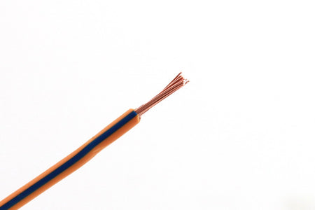 Kabel één aderig 1.0mm² Oranje/Blauw á 1 Meter