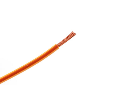 Kabel één aderig 1.0mm² Oranje/Bruin á 1 Meter