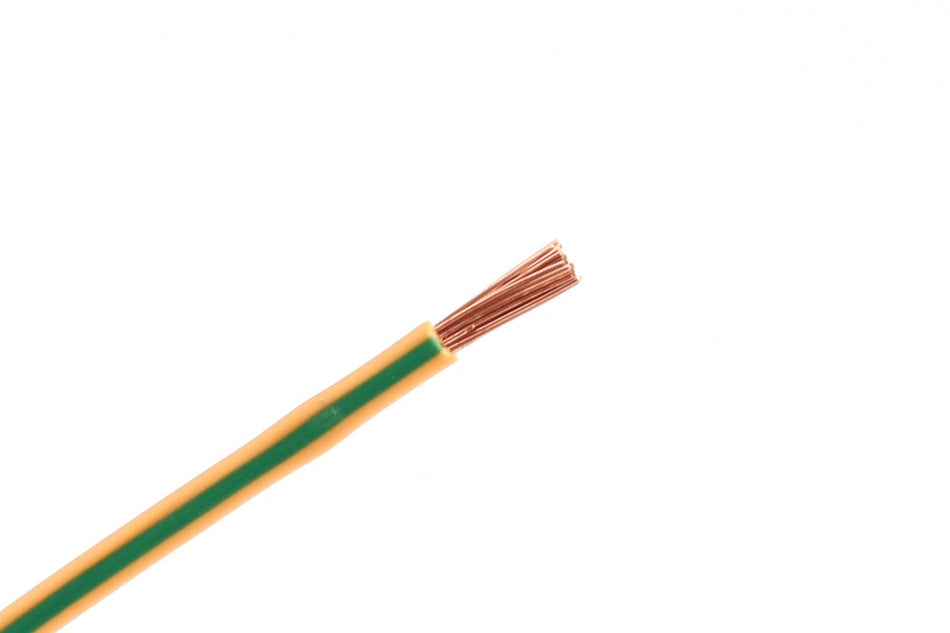 Kabel één aderig 1.0mm² Oranje/Groen á 100 Meter