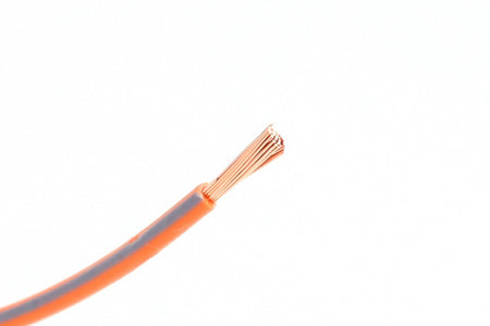 Kabel één aderig 1.0mm² Oranje/Grijs á 100 Meter