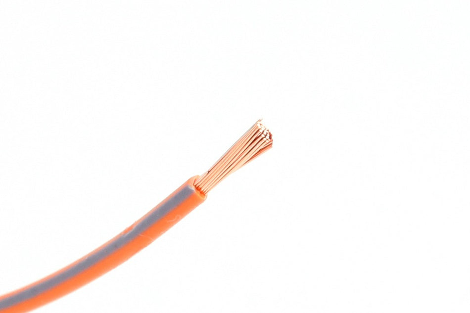 Kabel één aderig 1.0mm² Oranje/Grijs á 100 Meter