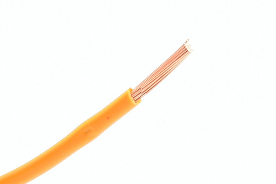 Kabel één aderig 1.0mm² Oranje/Geel á 1 Meter