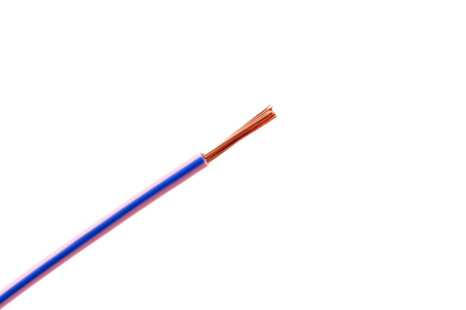 Kabel één aderig 1.0mm² Roze/Blauw á 100 Meter