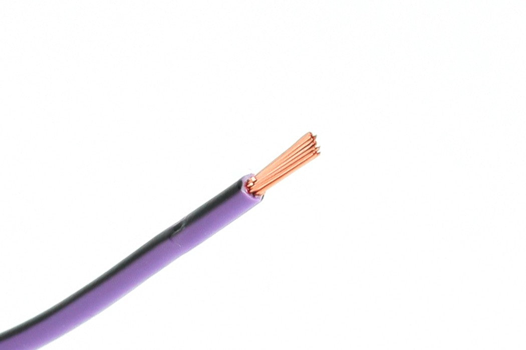Kabel één aderig 1.0mm² Paars/Zwart á 100 Meter