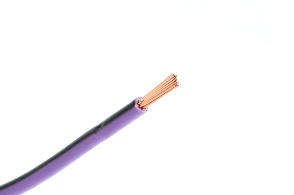 Kabel één aderig 1.0mm² Paars/Zwart á 100 Meter