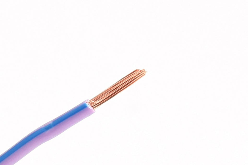 Kabel één aderig 0.75mm² Paars/Blauw á 100 Meter
