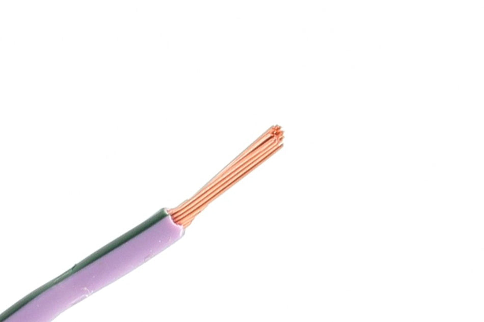 Kabel één aderig 1.0mm² Paars/Groen á 100 Meter