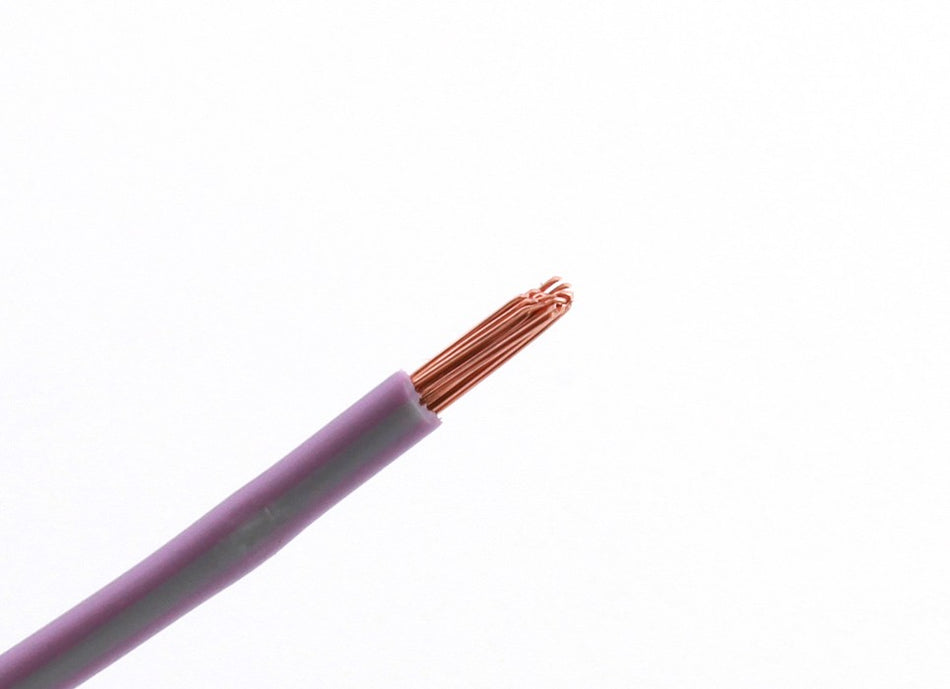 Kabel één aderig 1.0mm² Paars/Grijs á 100 Meter