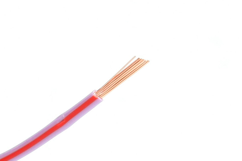 Kabel één aderig 0.75mm² Paars/Rood á 100 Meter