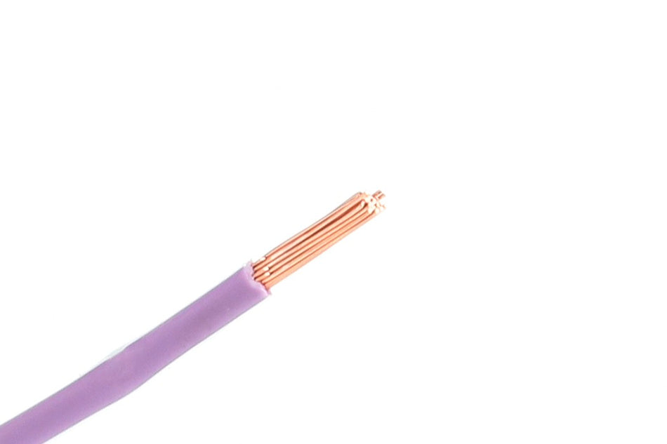Kabel één aderig 0.75mm² Paars/Geel á 1 Meter