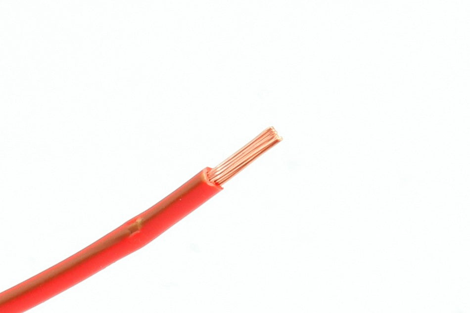 Kabel één aderig 1.0mm² Rood/Bruin á 1 Meter