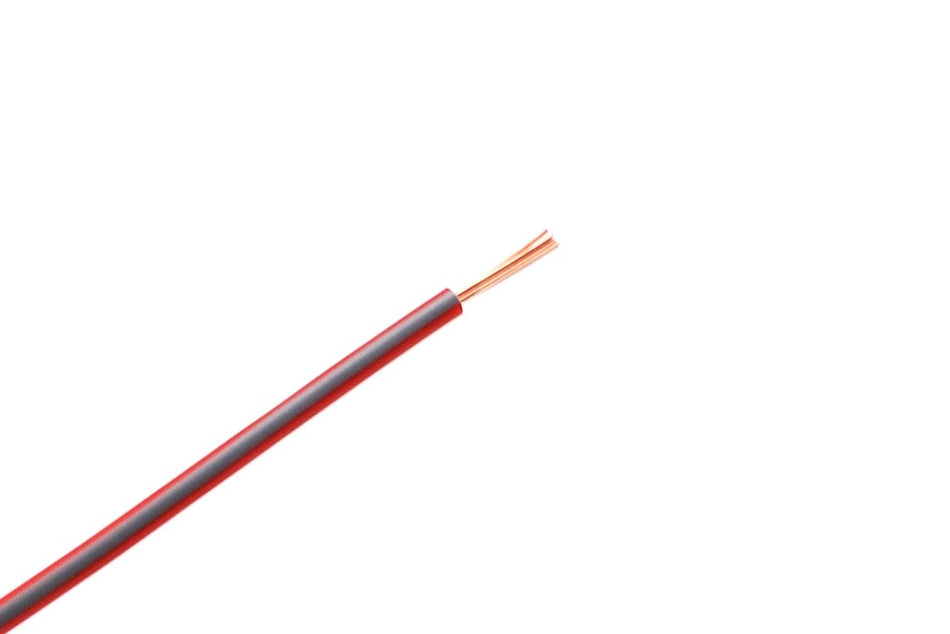 Kabel één aderig 0.75mm² Rood/Grijs á 1 Meter