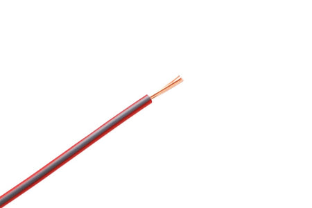 Kabel één aderig 0.75mm² Rood/Grijs á 100 Meter