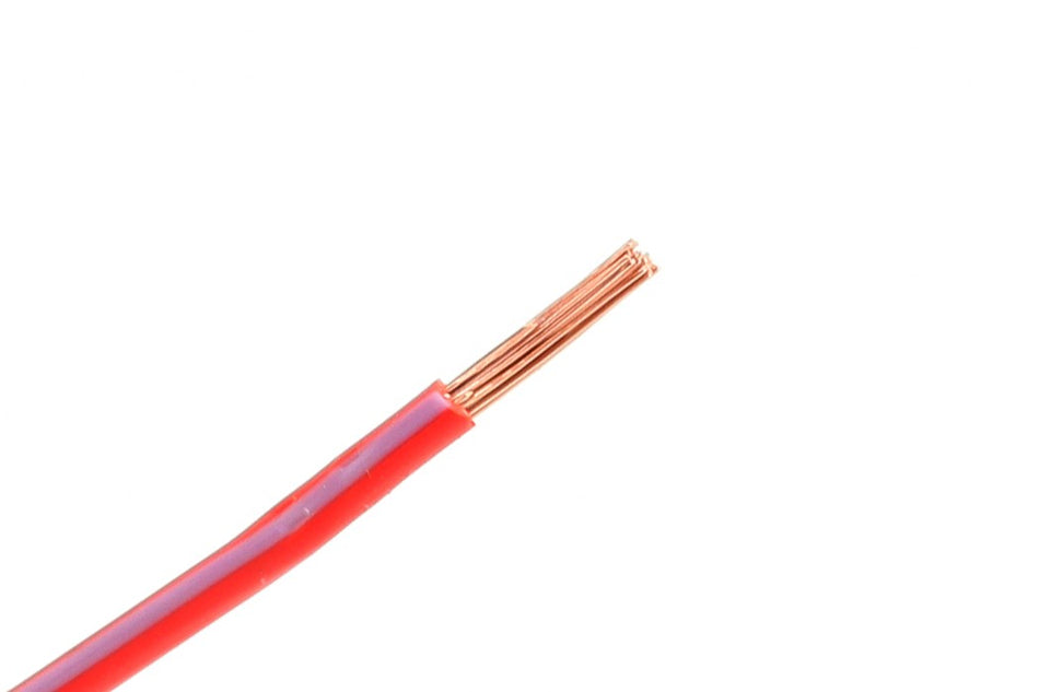 Kabel één aderig 1.0mm² Rood/Paars á 100 Meter