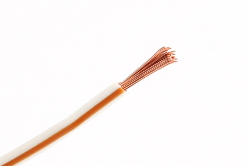Kabel één aderig 0.75mm² Wit/Bruin á 1 Meter