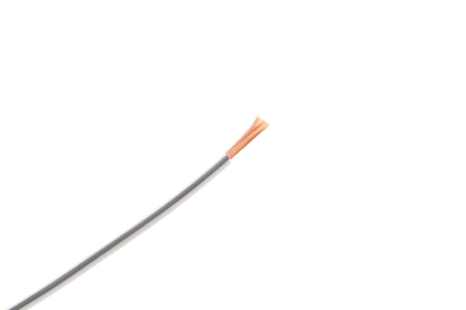 Kabel één aderig 1.0mm² Wit/Grijs á 100 Meter