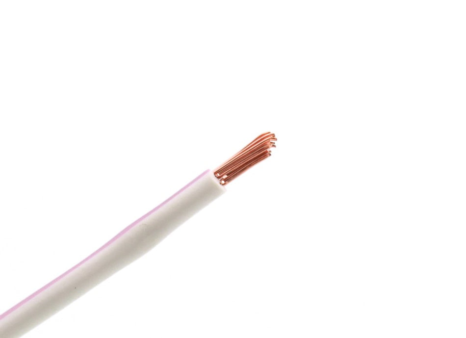 Kabel één aderig 1.0mm² Wit/Paars á 100 Meter