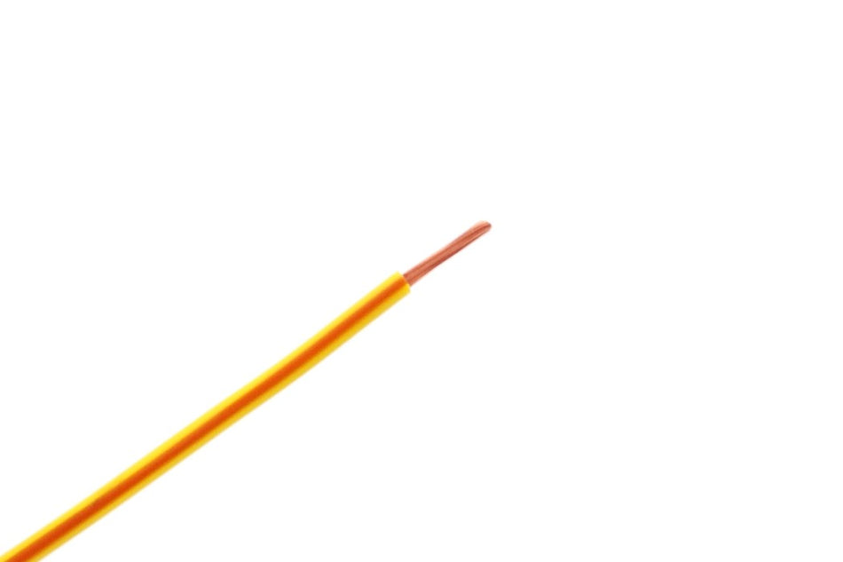 Kabel één aderig 0.5mm² Geel/Bruin á 1 Meter
