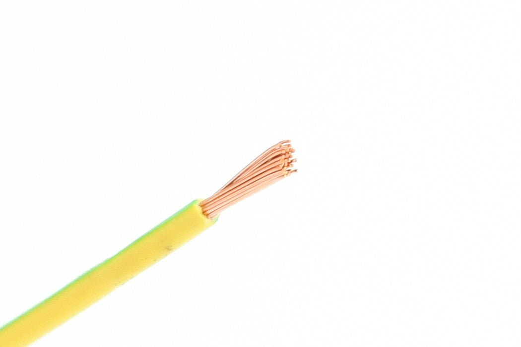 Kabel één aderig 0.75mm² Geel/Groen á 1 Meter