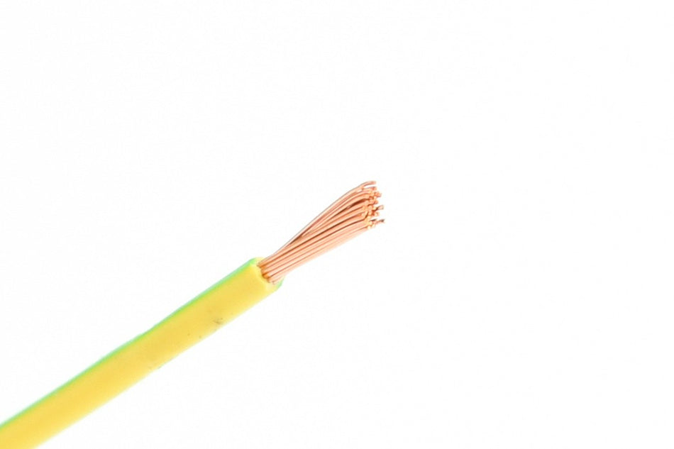Kabel één aderig 0.75mm² Geel/Groen á 1 Meter