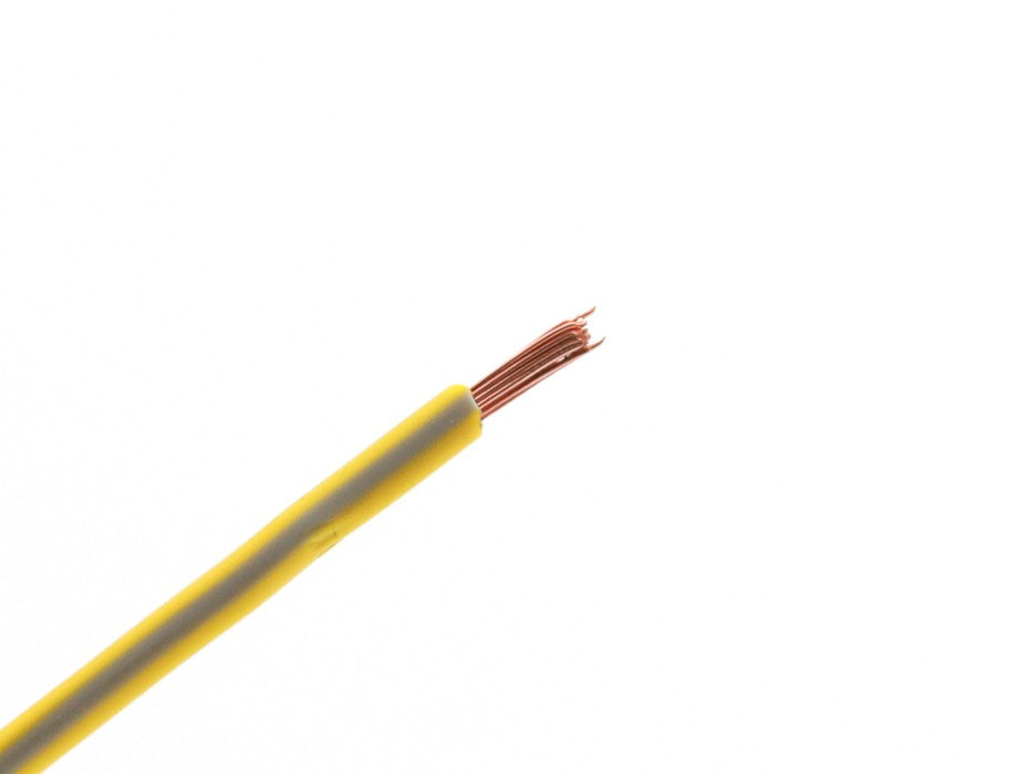 Kabel één aderig 0.75mm² Geel/Grijs á 1 Meter